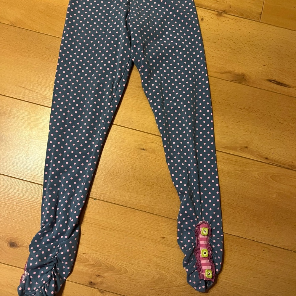 Matilda Jane Blue and Pink Polka Dot Leggings